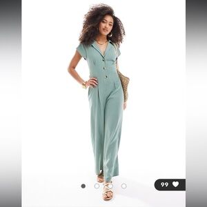 ASOS Green Linen Jumpsuit